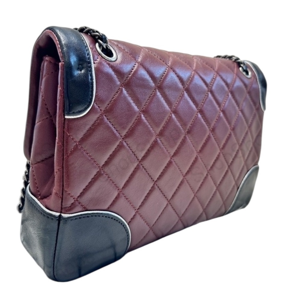 41-25 Preloved Chanel Paris-Salzburg Bicolor Quilted Lambskin Tyrolean Flap - Picture 8 of 10